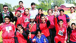 Special children selected to represent the country at the Asia Pacific Regional Games in Australia in a jubilant mood in Chandigarh