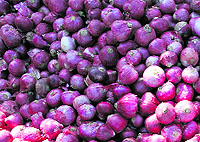 Onions being sold at a shop in Dehradun