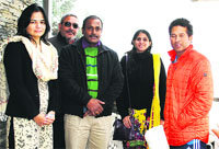 Sachin Tendulkar with District Magistrate, Dehradun, and Municipal Council president Manmohan Singh Mall in Mussoorie on Thursday. A Tribune photograph 