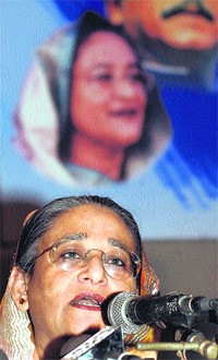 Prime Minister Sheikh Hasina (in pic) is determined to lead the caretaker government, which is anathema to Begum Khaleda Zia.