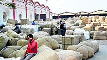 Outward-bound parcels dumped on the railway platform number 1 in Ludhiana