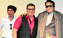 Film personalities Manoj Bajpai, Subhash Ghai and Manoj Kumar at the 44th International Film Festival of India at Panaji on Thursday