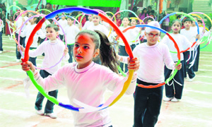 Students of the KVM participate in the recreational meet.  