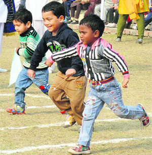 Children of GRD Academy take part in the annual athletics meet in Ludhiana.