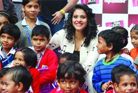Actress Kajol at the Children Literature Festival in New Delhi on Saturday.