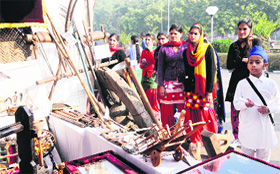 artifacts put on display during the 44th Foundation Day celebrations of GNDU in Amritsar on Sunday.