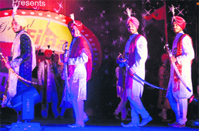 Students during the Mr Turban contest at Guru Harkrishan Public School in Amritsar on Sunday.