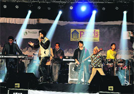 Punjabi singer-actor Ravinder Grewal performs on the concluding day of Prof Mohan Singh Yaadgari Sabhyacharak Mela in Bathinda late on Saturday evening