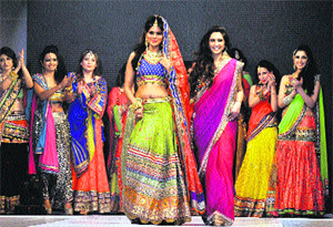 Models walk the ramp during the fashion show The Festival of Hope for helping breast cancer survivors at DLF Club in Gurgaon.