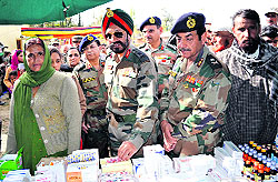 A medical camp being held by the Army at remote Sudhmahadev village of Udhampur district on Sunday