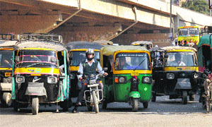 A view of auto-rickshaws in Jalandhar.