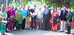 Members of a city-based NGO and legal associates after holding a green tribunal for addressing environmental needs and development issues in Amritsar.