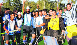 Athletes participate in 100m race during Panjab University Athletics Meet on Tuesday. tribune photo: Pradeep Tewari