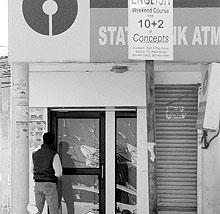 An ATM booth without a security guard in Sector 14, Panchkula