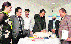 Police officials participate in the first aid workshop in Chandigarh