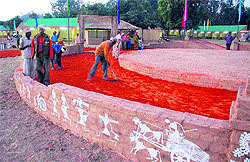 Preparations are in full swing for the Craft Mela that begins on November 29 at Kala Gram in Chandigarh