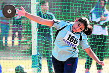 Athletes take part in various events during the 66th Annual Athletics Meet of Panjab University in Chandigarh on Wednesday