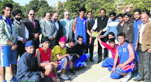 The winning team of BCM Senior Secondary School, Chandigarh road, with the trophy.