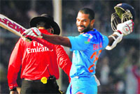 Shikhar Dhawan hammered yet another match-winning hundred. The left-hander has already struck five ODI centuries this year. PTI
