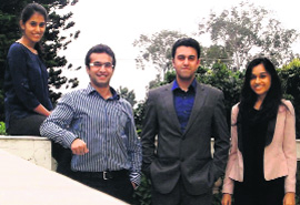 (From left) Deviyani Dixit, Akshit Batra, Vansh Nathani and Priyamvada Lamba, members of the I Can team.