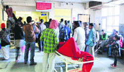People at the IGMC in Shimla on Wednesday. Photo: Amit Kanwar