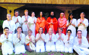 Yoga trainees at the concluding day of the training programme at Parmarth Niketan, Swargashram, Pauri Garhwal, in Rishikesh on Friday. 