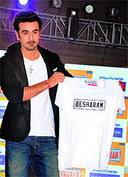 Ranbir Kapoor with a Besharam t-shirt