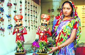 Craftspersons from different corners of India display their creations in the Crafts Mela.