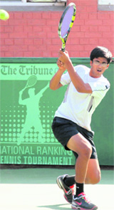 Daksh Marwaha beat Uday Mann in a first round match of The Tribune Cup at CLTA on Saturday. 