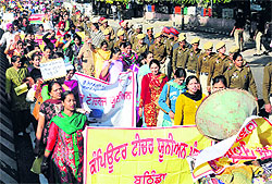 Computer teachers from all over Punjab held a protest against the state govt in Bathinda on Sunday