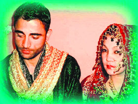 Mubashir Shinali from Doda with his wife Fatima Begum who is a citizen of Thailand.
