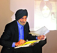 Lt Colonel Pritam Singh Jauhal at the launch of his memoir in Surrey in Canada on Saturday