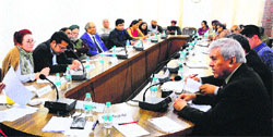 Delegates at an interactive session on cooperation between India and Central Asian countries in Chandigarh on Monday. A Tribune photograph