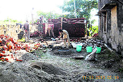 Construction of toilets being undertaken on the Nurpur Fort premises