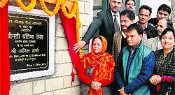 MP Pratibha Singh inaugurates a sub-health centre at Lagdhar in Mandi on Monday