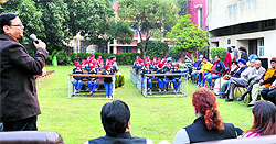 Members of the Asian Club entertain children and senior citizens at Bal Bhawan