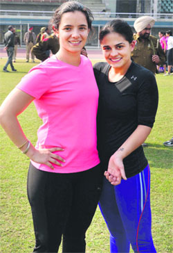 Triana (left) and Maria from Mexico in Ludhiana on Tuesday.