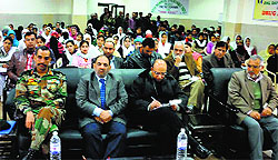 Participants attend a seminar on drug abuse in Doda on Wednesday