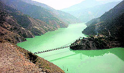 The Chenab on which a mega project was approved by the state government in 2009-10