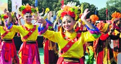 Foreign artistes present a dance at the inauguration of the CII Tourism Fest-2013 in Chandigarh on Thursday. Tribune photo