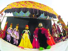 A puppet show in progress
