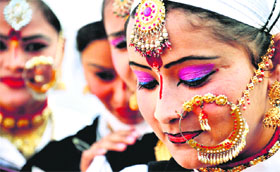 rtistes from Uttarakhand take part in the CII Tourism Fest at the Parade Ground, Sector 17, Chandigarh, on Friday.