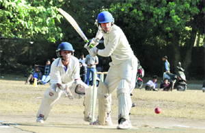 A match in progress during the 2nd Youth Cricket Cup 2013 at Rangers' College ground in Dehradun on Friday.