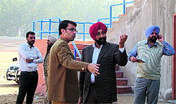Senior officials of the Mansa administration review the preparations for the kabaddi matches to be played in the district
