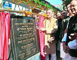 Chief Minister Vijay Bahuguna inaugurates the new Nainbagh tehsil in Tehri Garhwal district on Saturday