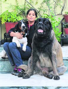 Three cheers: Rumeena Singh with her pets. Photo: Vicky Gharu