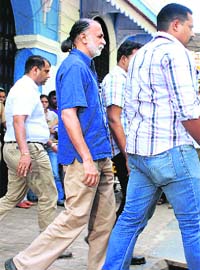 Tarun Tejpal at sessions court in Panaji on Saturday