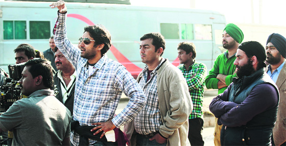 Anurag Singh (second from left with sunglasses) on the sets of his film. He is willing to step out of the groove and follow his conviction
