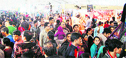 Visitors at PITEX stalls in Amritsar on Sunday
