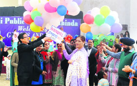 Principal of Delhi Public School Dr Arun Jee inaugurates the annual sports meet in Bathinda on Sunday.